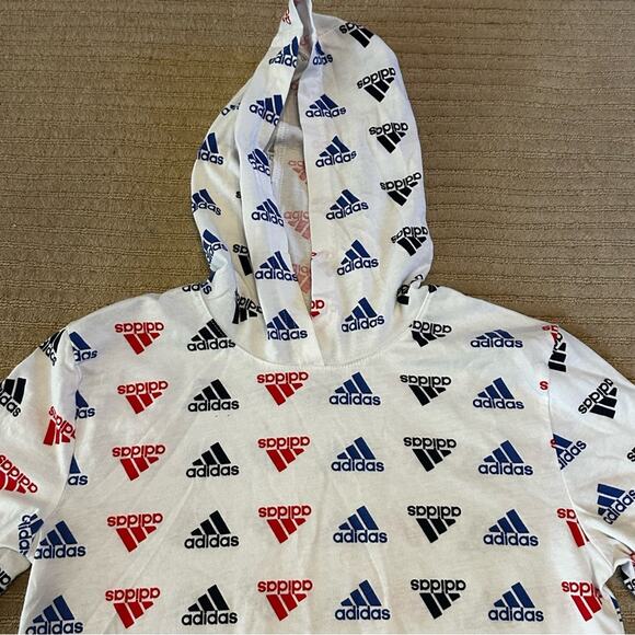 Adidas Multicolor Logo Hoodie kids size S - Picture 4 of 7